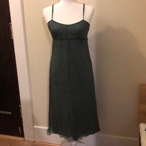 Green Silk Slip Dress VINTAGE